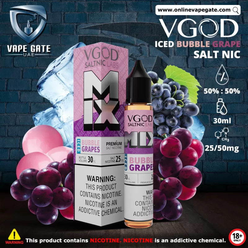 VGOD Iced Bubble Grapes Salt Nic - 30ml - 20 mg