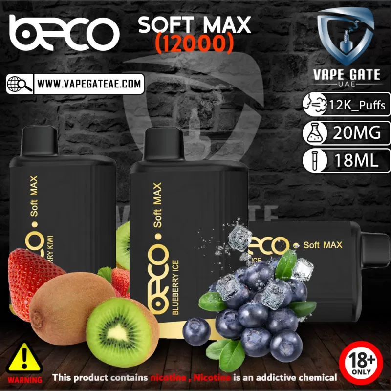 BECO SOFT MAX DISPOSABLE VAPE (12000 PUFFS) - 50 mg / Lush Ice