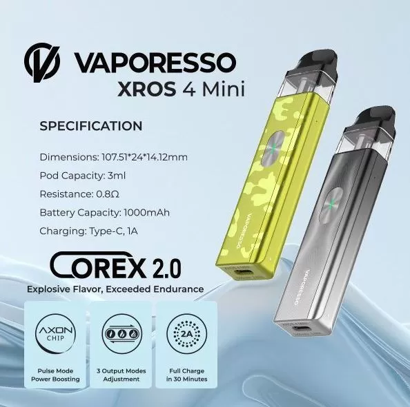 VAPORESSO XROS 4 MINI 1000mAh POD SYSTEM - Space Gray - Image 2