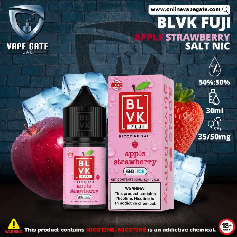APPLE STRAWBERRY ICE - BLVK FUJI SALTS - 30ML - 35 mg / 30 ml