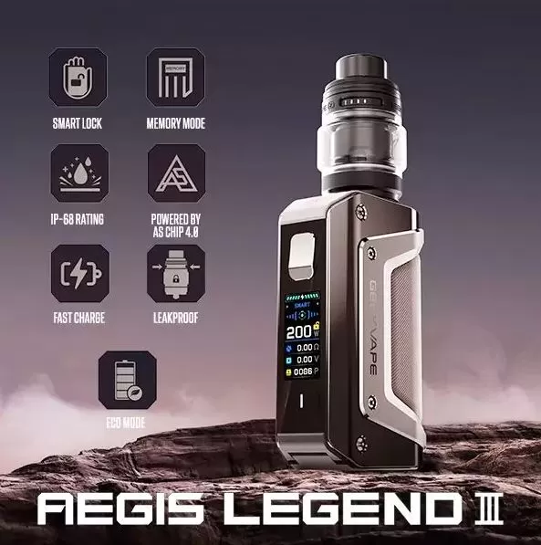 GEEKVAPE AEGIS LEGEND 3 200W STARTER KIT - Black