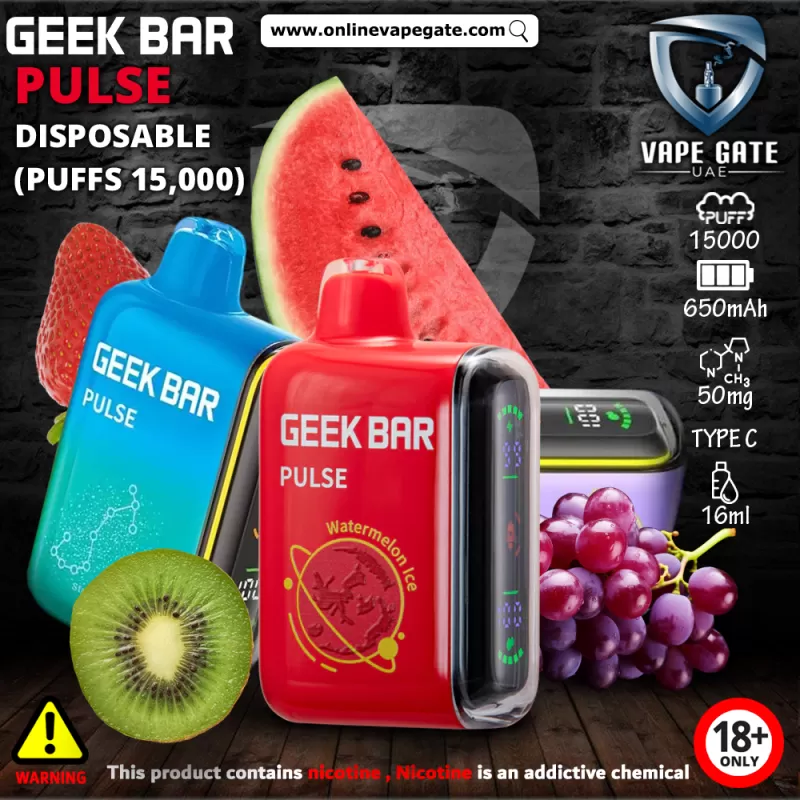 GEEK BAR PULSE DISPOSABLE VAPES (15,000 PUFFS) - 50 mg / Triple Melon Ice