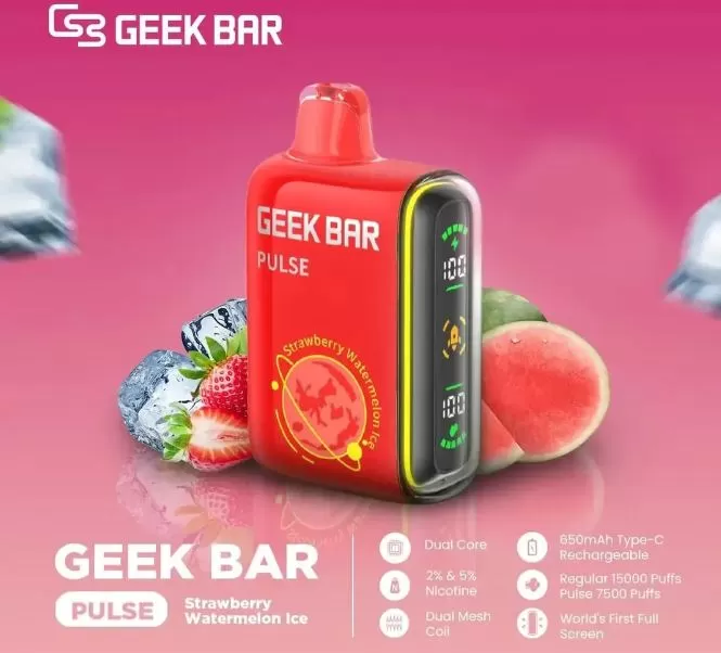 GEEK BAR PULSE DISPOSABLE VAPES (15,000 PUFFS) - 50 mg / Triple Melon Ice - Image 3