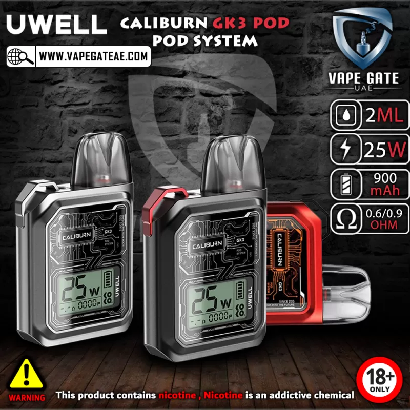 UWELL CALIBURN GK3 POD SYSTEM 900mah - Gunmetal Gray