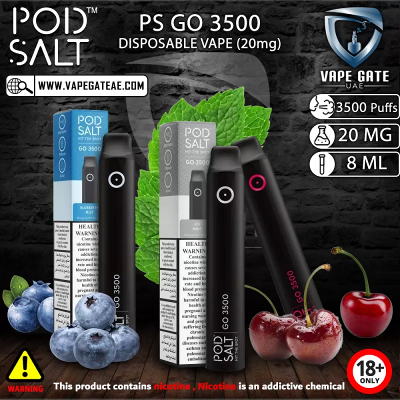 PS GO 3500 DISPOSABLE VAPE (20mg) - Red Apple Ice / 20 mg