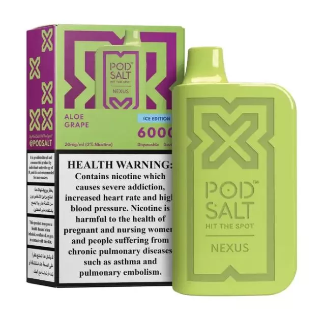 Nexus Ice Edition Disposable Vape (6000 Puffs) - Aloe Grape / 20 mg - Image 2