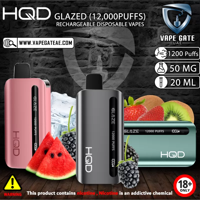 HQD GLAZED RECHARGEABLE DISPOSABLE VAPES (12,000PUFFS) - Mango - Image 2