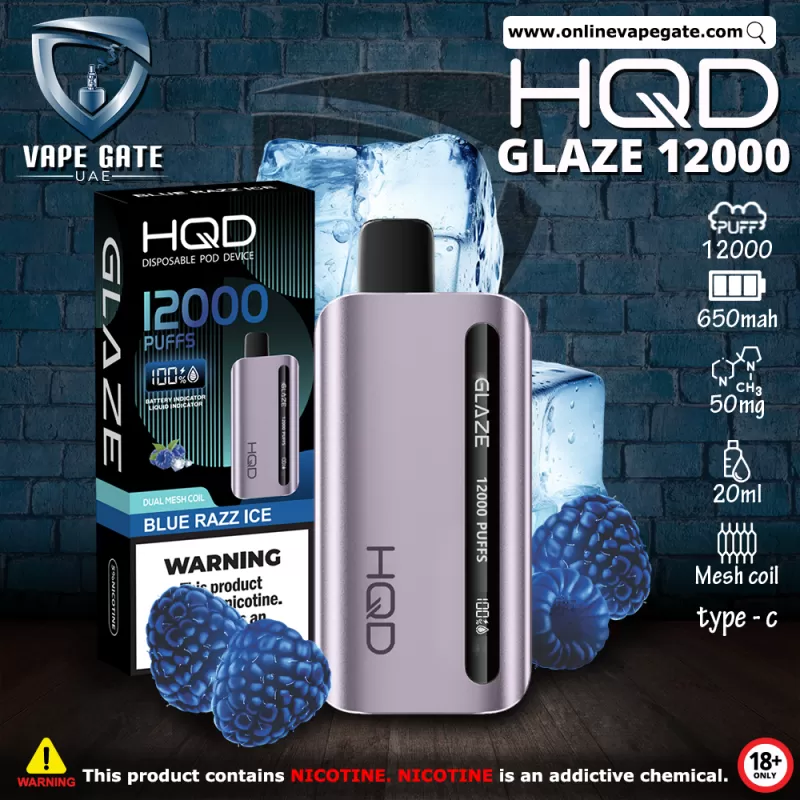 HQD GLAZED RECHARGEABLE DISPOSABLE VAPES (12,000PUFFS) - Mango - Image 3