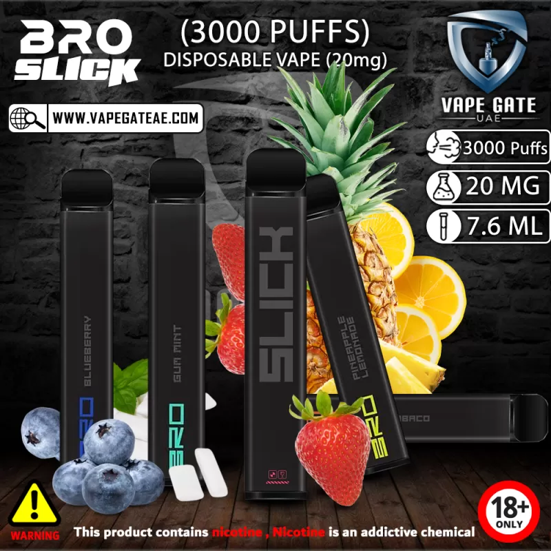 BRO SLICK DISPOSABLE VAPES (3000 PUFFS) - 20 mg / Watermelon Bubblegum