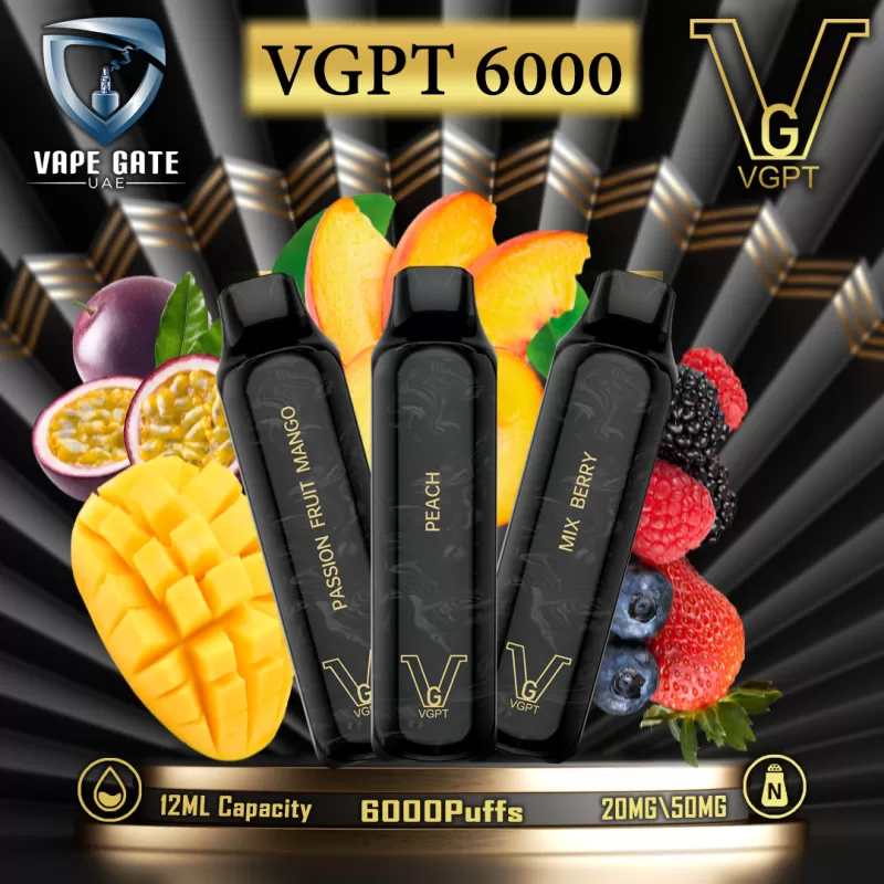 VGPT DISPOSABLE VAPE (6000 Puffs) - 50 mg / Peach Mango Watermelon