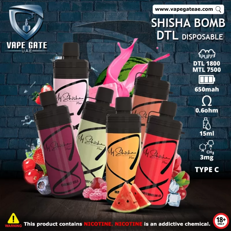 MY SHISHA MINI MTL 7500 PUFFS DISPOSABLE POD - 3 mg / Black Ice