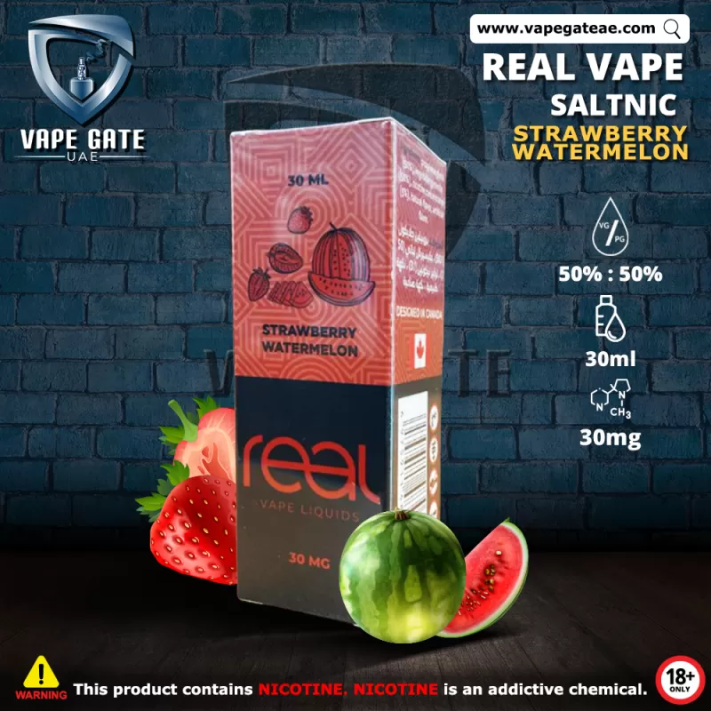 STRAWBERRY WATERMELON - REAL VAPE SALTNIC 30ml - 30 mg - 30 ml