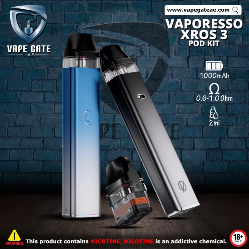 VAPORESSO XROS 3 1000mAh POD SYSTEM - Icy Silver