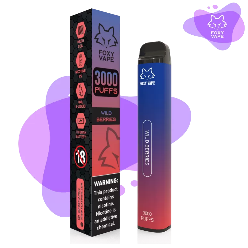 Foxy Vape Disposable Vape (3000 Puffs) - Blue Razz - Image 2