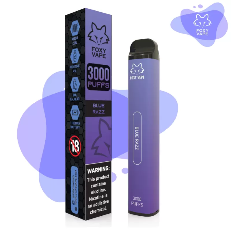 Foxy Vape Disposable Vape (3000 Puffs) - Blue Razz - Image 3