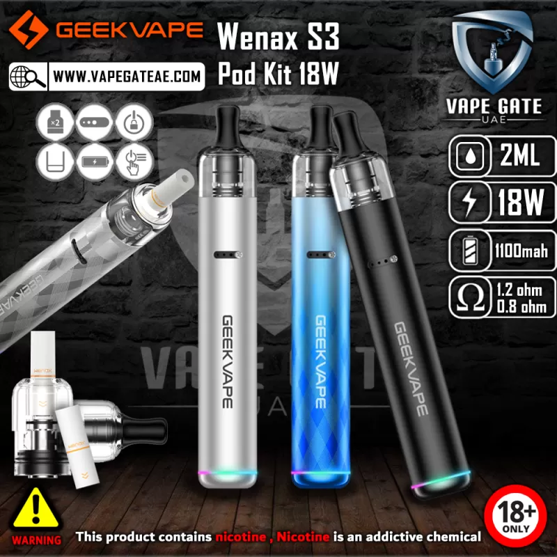GEEKVAPE Wenax S3 Pod Kit 18W 1100mAh - Texture Dark