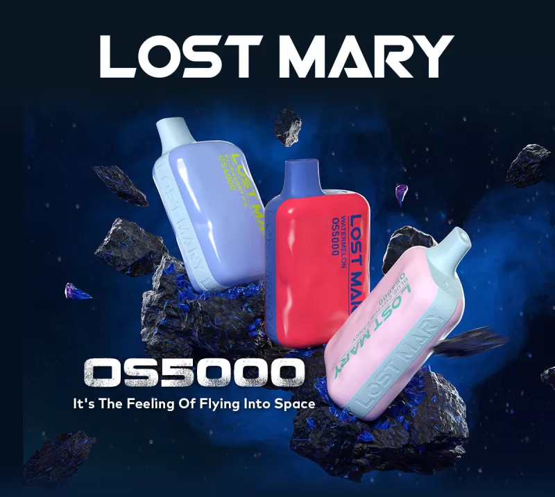 Lost Mary OS5000 Disposable Vape - 50 mg / Blue Razz Ice - Image 2