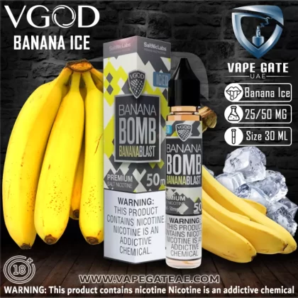VGOD Iced Banana Bomb Salt Nic - 30ml - 25 mg
