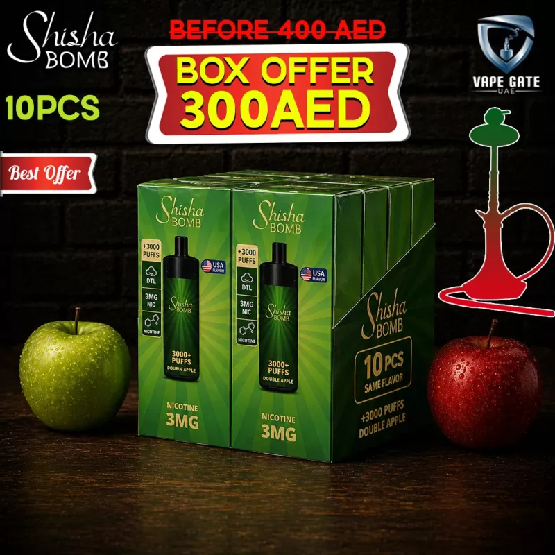 Shisha Bomb Rechargeable Disposables Vape ( +10000 Puffs ) - Mango Orange Watermelon BOX OFFER ( 10 PCS )