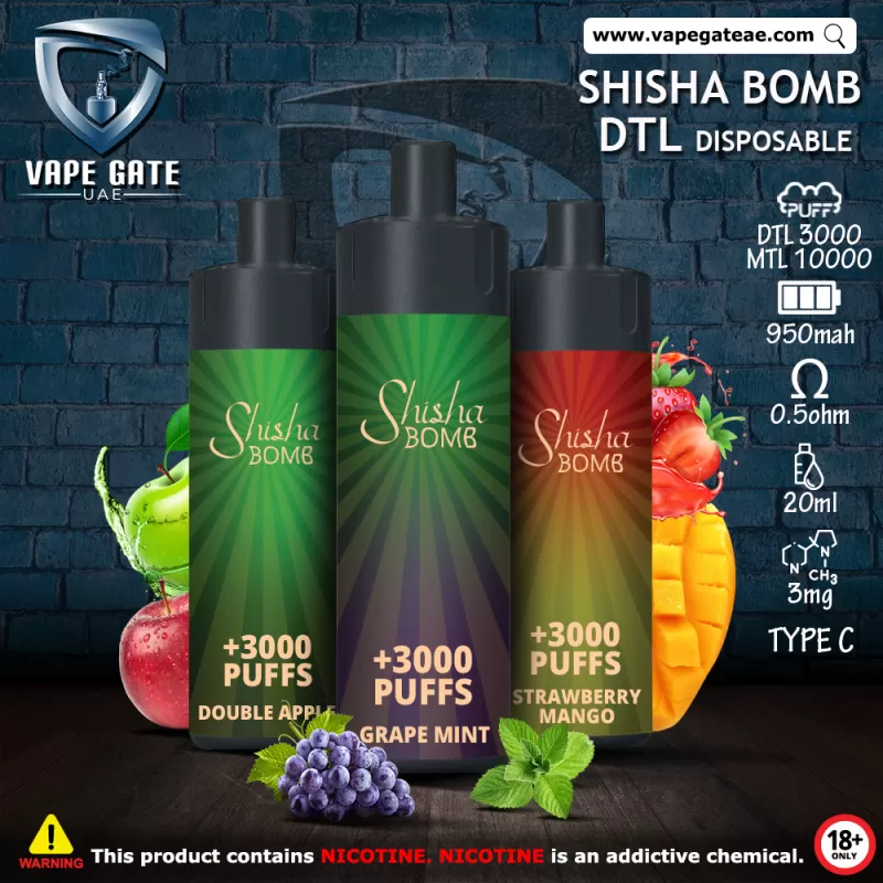 Shisha Bomb Rechargeable Disposables Vape ( +10000 Puffs ) - Mango Passionfruit - Image 3