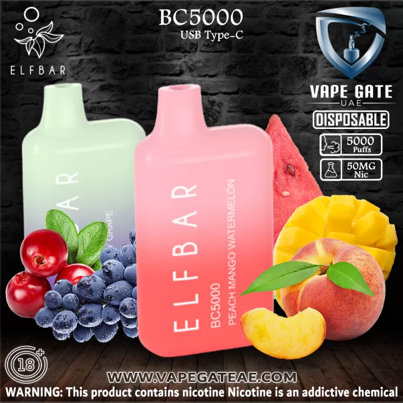 ELF Bar BC5000 Puffs Disposable Pod Device - Mango Peach / 20 mg