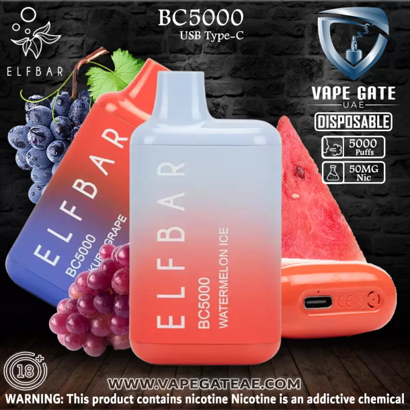 ELF Bar BC5000 Puffs Disposable Pod Device - Tropical Rainbow Blast / 50 mg - Image 3