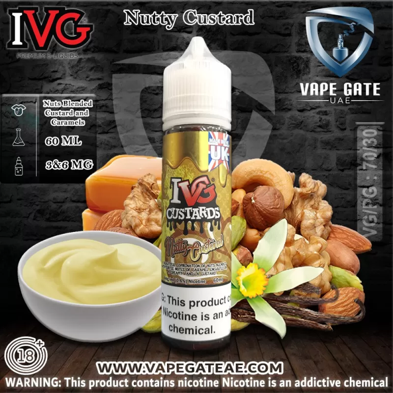 Nutty Custard 60ml E juice by IVG - 3 mg / 60 ml
