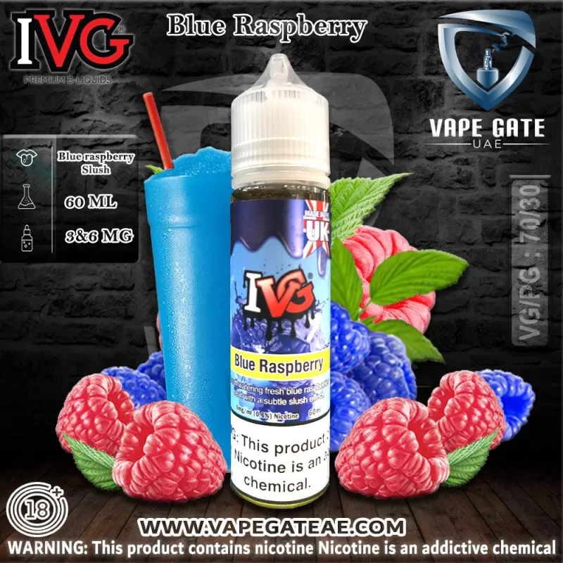Blue Raspberry 60ml E juice by IVG - 3 mg / 60 ml