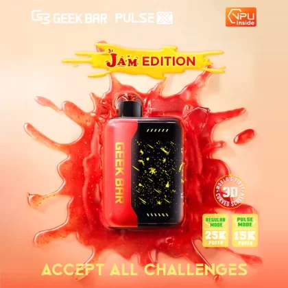 Geek Bar Pulse X 25K Puff "Jam Edition" Disposable Device – 25000 Puffs - Raspberry Jam