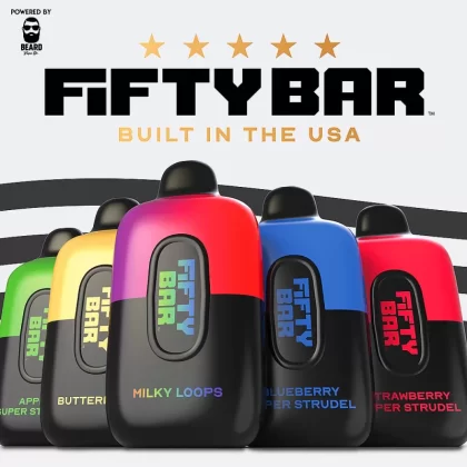 FIFTY BAR "Black Series" Powered by BEARD VAPE Co. 20K Puff Disposable Device - 20000 Puffs - Gold Tobacco
