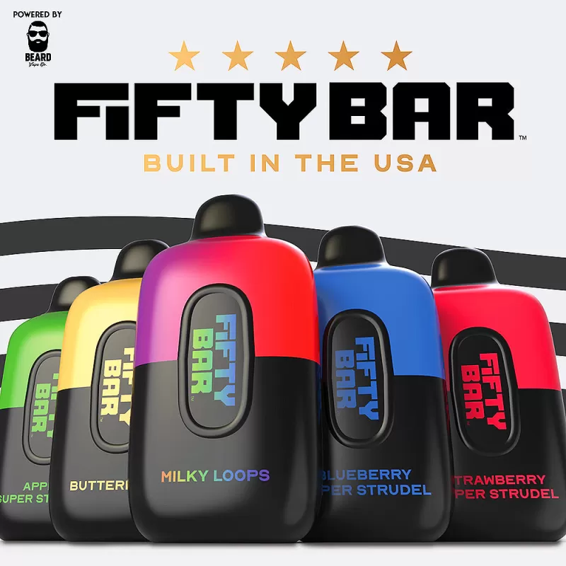 FIFTY BAR "Black Series" Powered by BEARD VAPE Co. 20K Puff Disposable Device - 20000 Puffs - Gold Tobacco