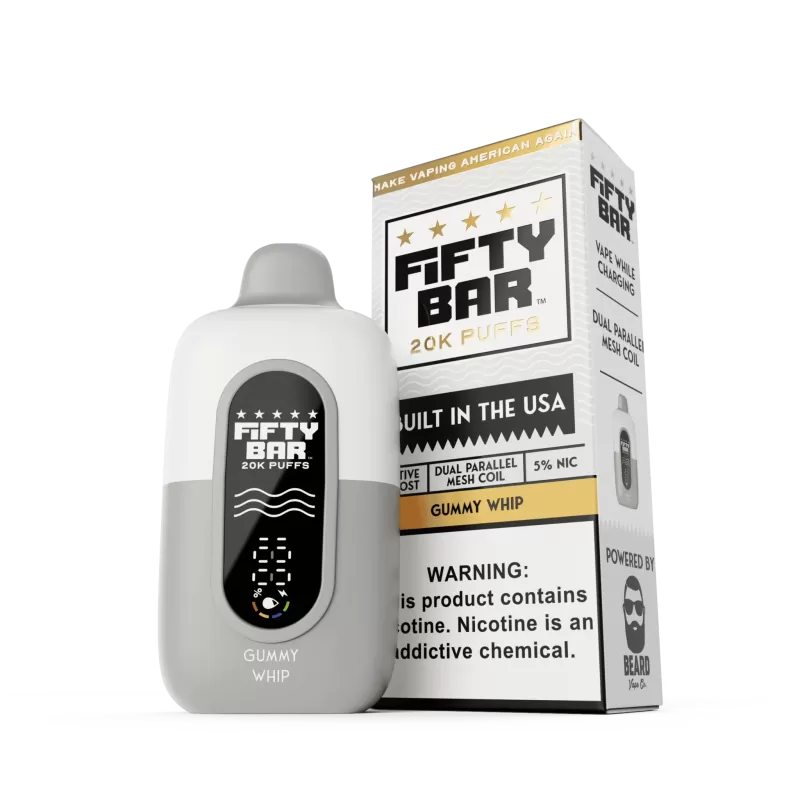 FIFTY BAR "White Series" 20K Puff Powered By BEARD Vape Co. Disposable Device - 20000 Puffs - OMG! Smoothie - Image 3