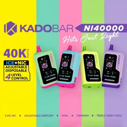 KADOBAR NI40K Nic + Ice Control Disposable Device - 40000 Puffs - Strawberry Watermelon Ice