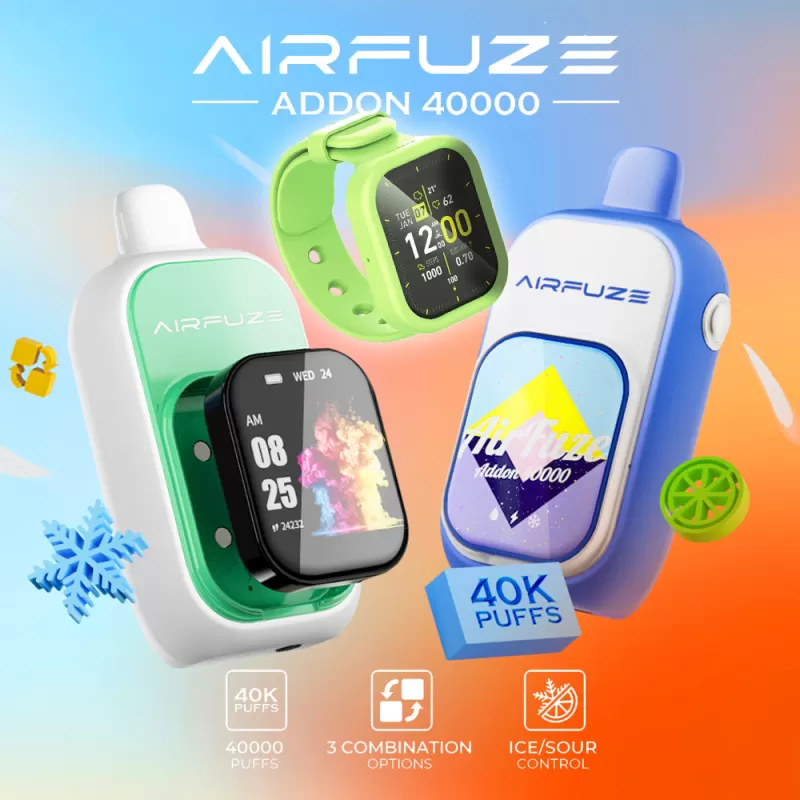 AIRFUZE Addon 40K Disposable Device - 40000 Puffs - Addon w/ Nicotine Strip / Sour Apple Grape (Sour Control) - Image 3