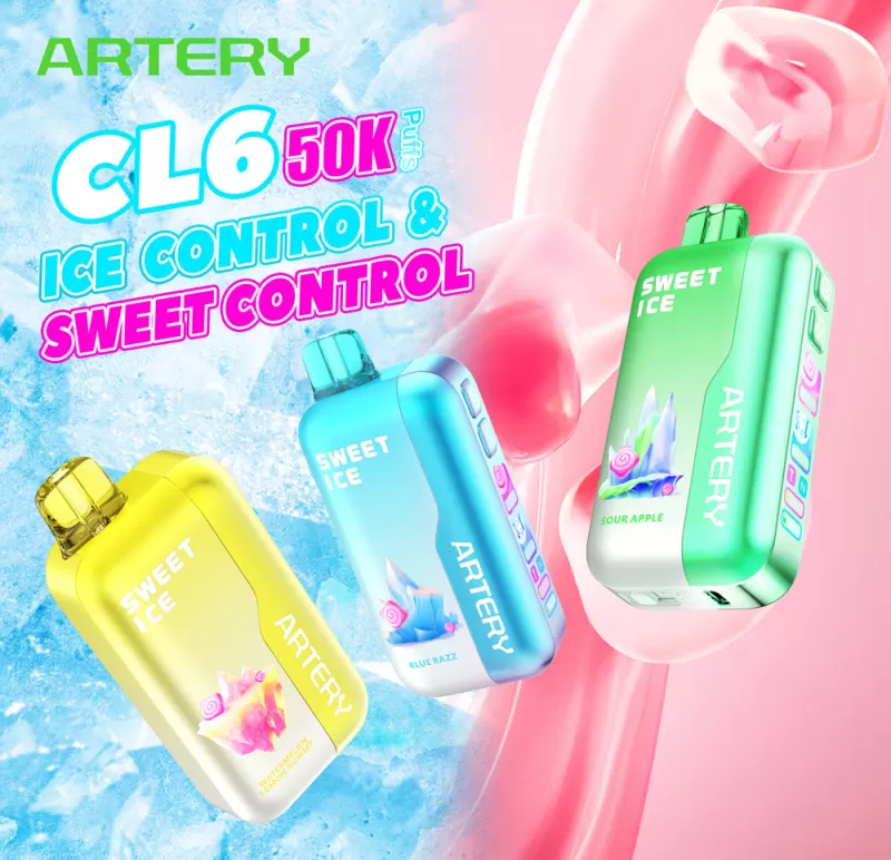 ARTERY CL6 Sweet & Ice Control Disposable Device - 50000 Puffs - Sour Apple