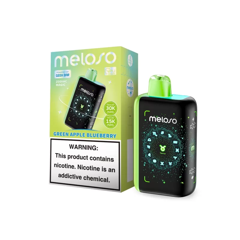 Meloso Bar 30K Powered By GEEK BAR Disposable - 30,000 Puff - Green Apple Blueberry (Taurus) - Image 3