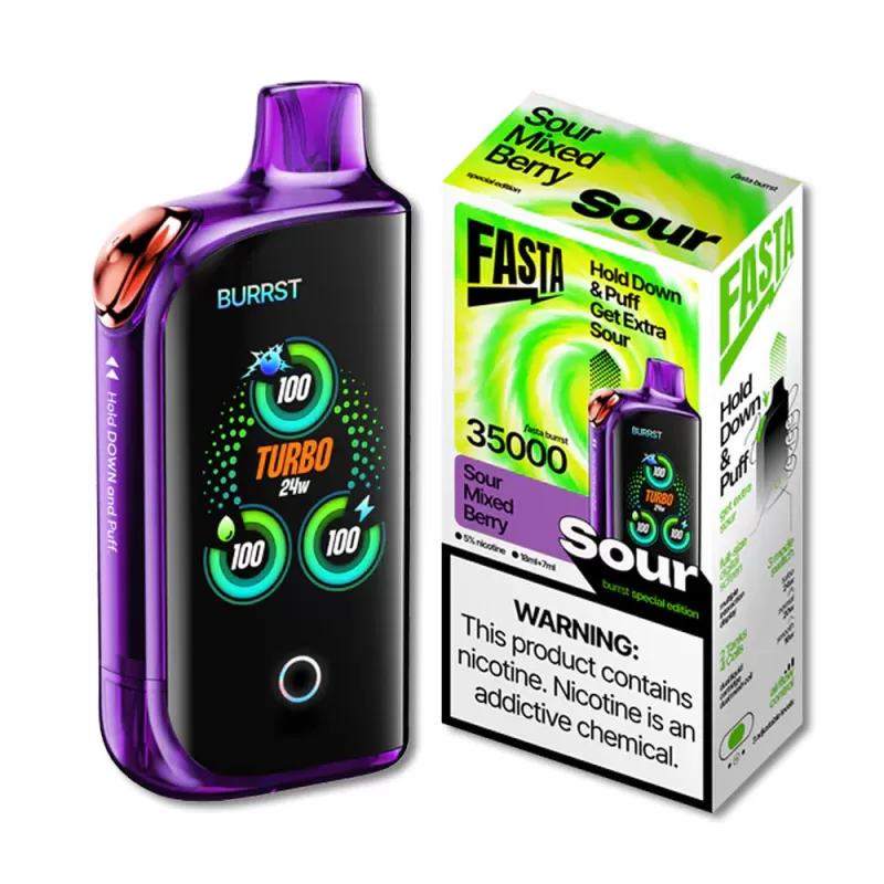 FASTA Burrst 35000 SOUR Series Special Edition Disposable Device – 35000 Puffs - Sour Mixed Berry - Image 3