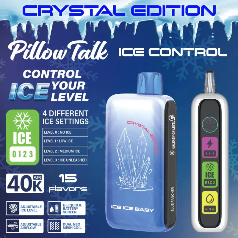 Pillow Talk Ice Control IC40000 "Crystal Edition" Disposable - 40000 Puffs - W.O.P