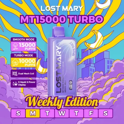 Lost Mary MT15000 Turbo Weekly Edition Disposable – 15000 Puffs - Wildberry Baja Splash (Thursday)
