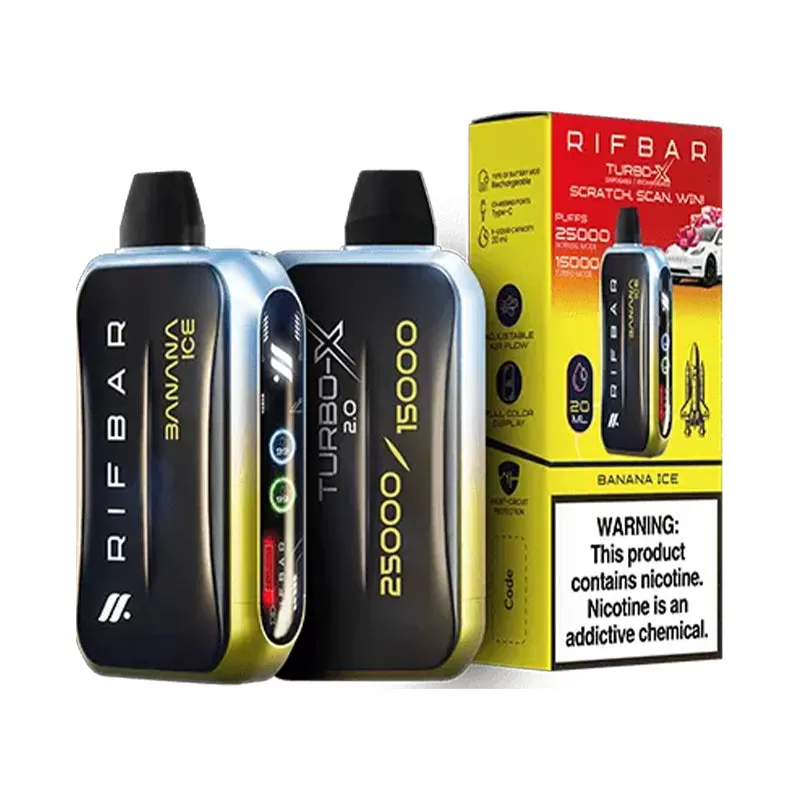 RIFBAR Turbo X 25K Rechargeable Disposable Device – 25000 Puffs - Blueberry Bliss Burst - Image 3