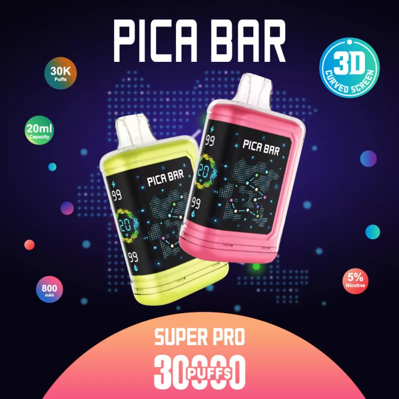 PICA BAR Super Pro 30K Puff Disposable Device - 30000 Puffs - Sour Apple Ice