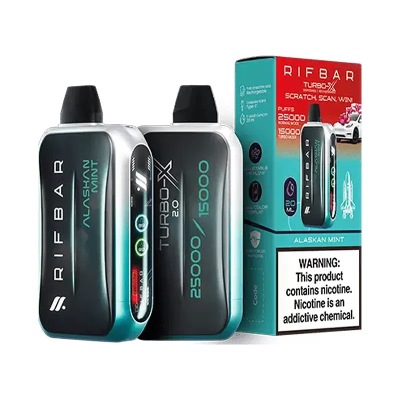 RIFBAR Turbo X 25K Rechargeable Disposable Device – 25000 Puffs - Watermelon Bubblegum - Image 2