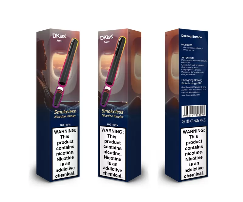 DKiss Slim Smokeless Nicotine Inhaler - 400 puffs - White / Light USA Mix