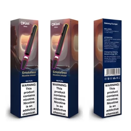 DKiss Slim Smokeless Nicotine Inhaler - 400 puffs - Red / Mint