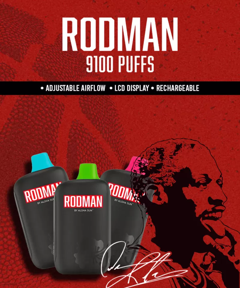 Rodman 9100 Disposable by Aloha Sun – 9100 Puffs - The Worm (Sour Gummy Worm Ice) Special Edition - Image 2