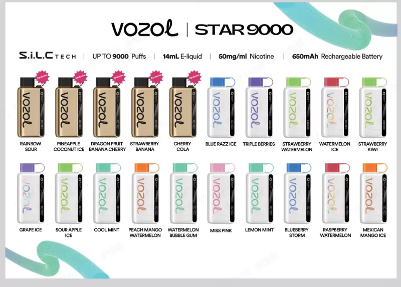 Vozol STAR 9000 Limited "GOLD" Edition Disposable Vape - 9000 Puffs - Strawberry Banana (Limited "GOLD" Edition) - Image 3