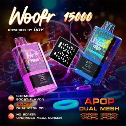 Woofr 15000 Powered by iJoy Device - 15000 Puffs - Strawberry Chew