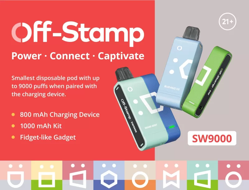 Off-Stamp SW9000 Rechargeable Disposable KIT - 9000 Puffs - Juicy Peach - Image 2