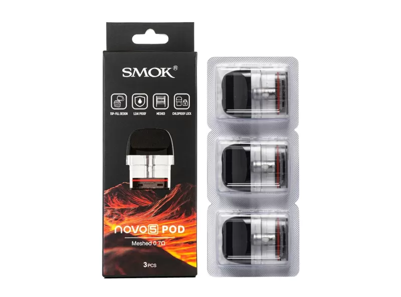 SMOK NOVO 5 Replacement Pod- 3 Count - 0.6 ohm Meshed MTL (3ML) - Image 2