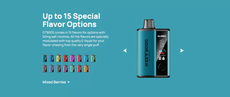 GLAMEE GT8000 Rechargeable Disposable Device – 8000 Puffs - Cherry Cola - Image 3